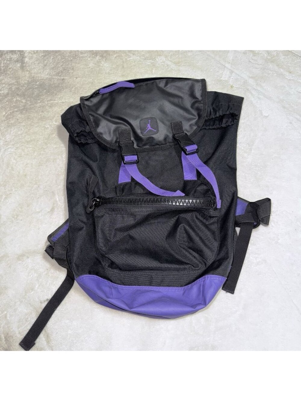 Nike Air Jordan Backpack Black Purple Jumpman Retro Drawstring Rucksack